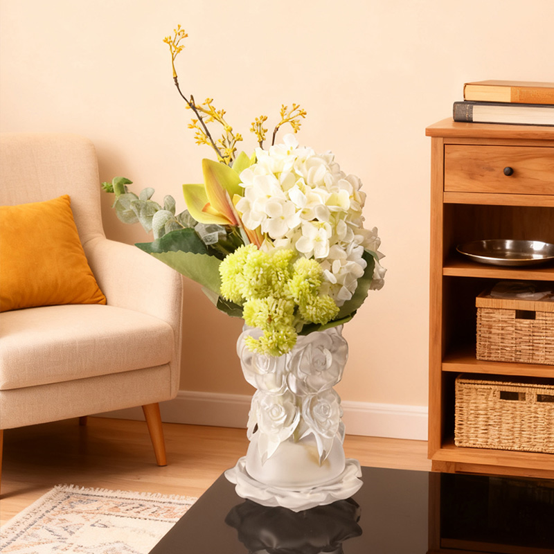 분실 왁스 주조 공정 유리 홈 장식 크리스탈 유리 꽃병 