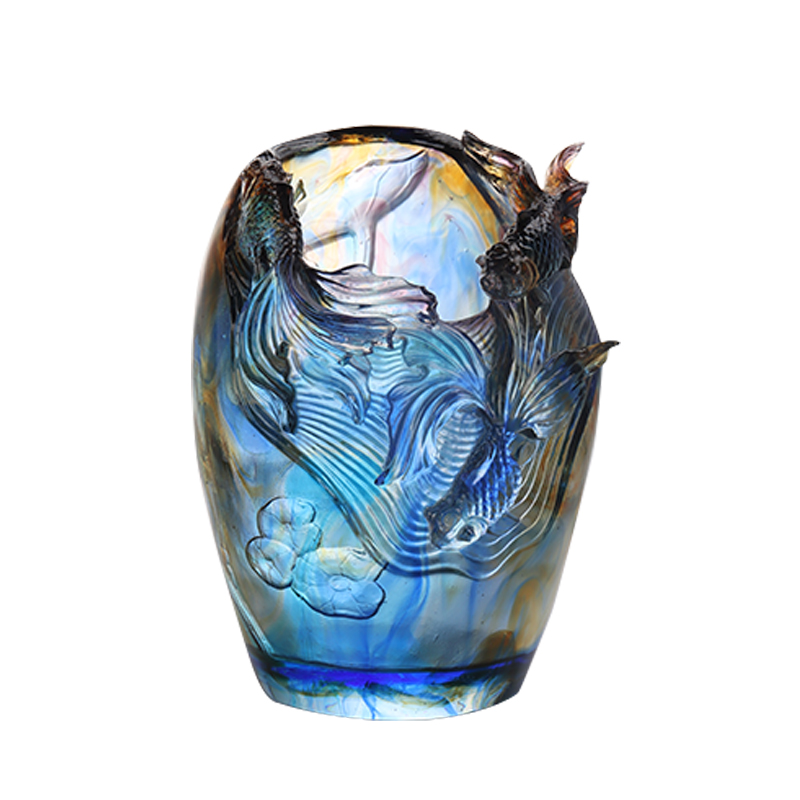 유리 꽃병: 고급스럽고 정교한 거실 꽃꽂이 크리스탈 유리 예술적으로 보존된 꽃 홀더 홈 식탁 장식 장식품 