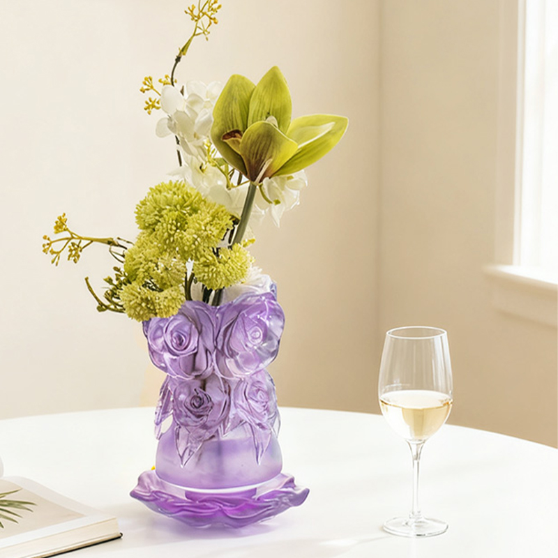 분실 왁스 주조 공정 유리 홈 장식 크리스탈 유리 꽃병