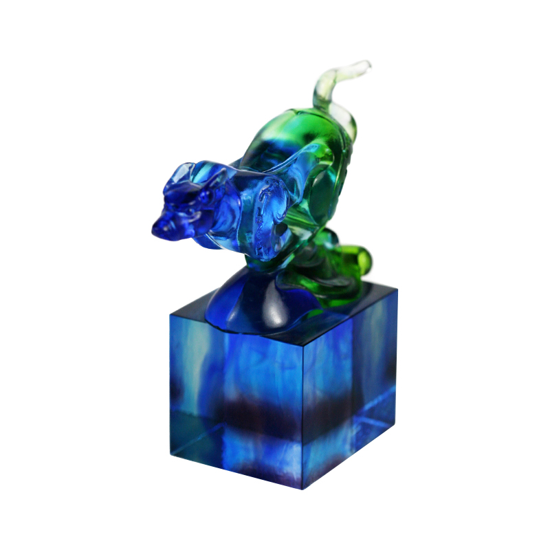 청록색 클래식 유리 인감 장식