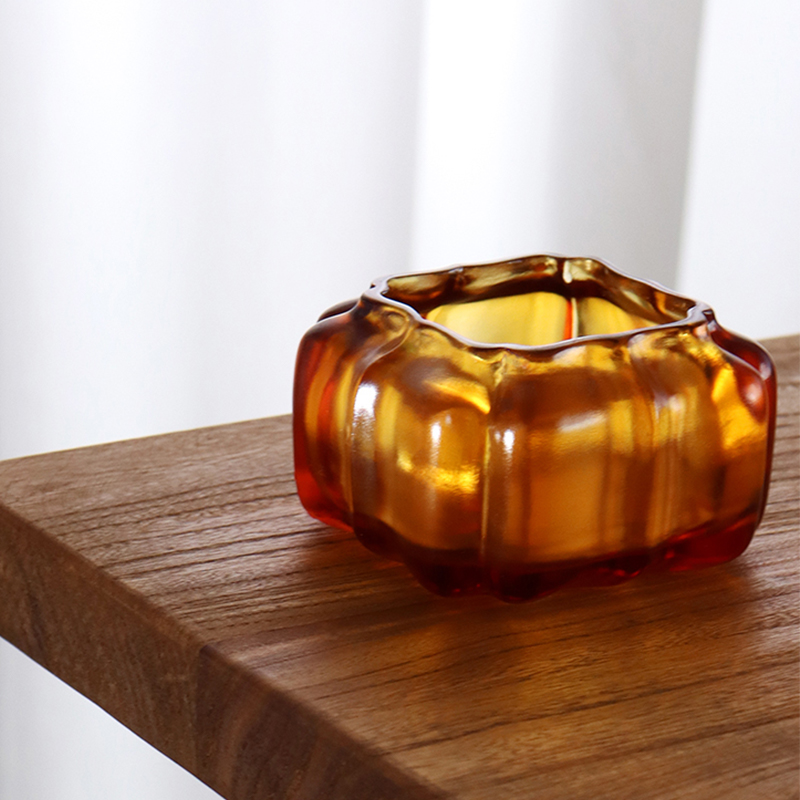 보라색 크리스탈 유리 호박 모양의 물 주전자