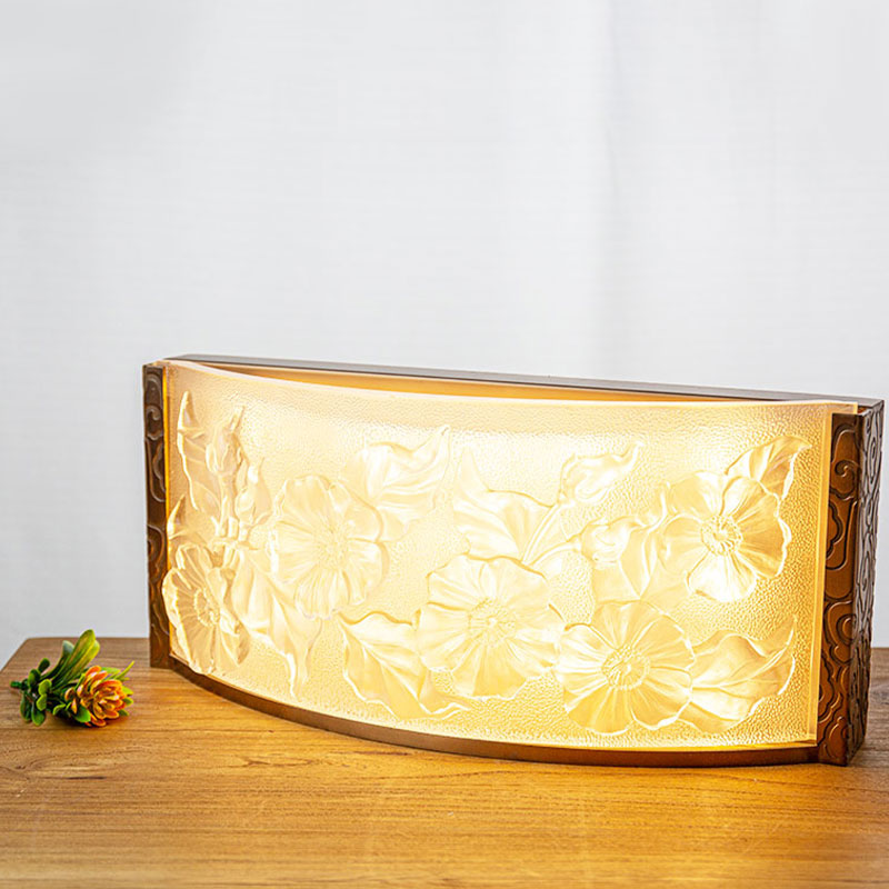 히비스커스 꽃무늬 유리 장식 램프 장식품