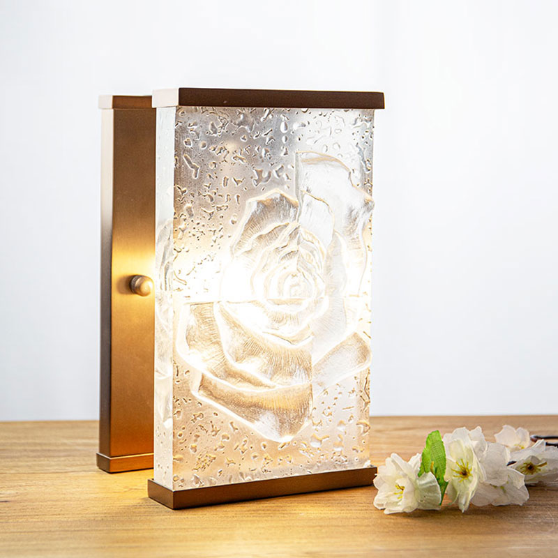 직사각형 유약 유리 장식 램프 장식품