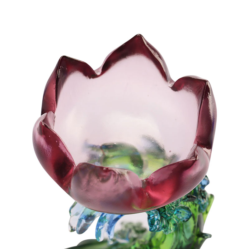 크리스탈 유리 연꽃 모양 촛대