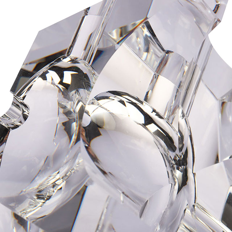 심플한 기하학적 디자인의 투명 유리 크리스탈 재떨이