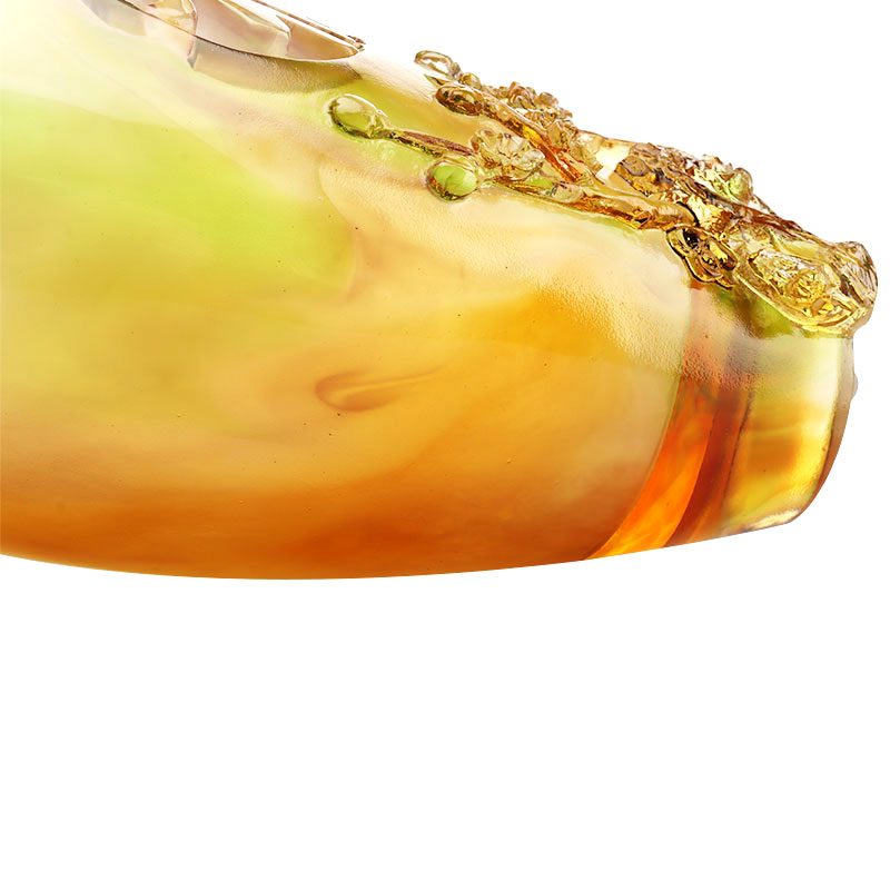 홈 장식 매화 조각 디자인 호박 유리 꽃병