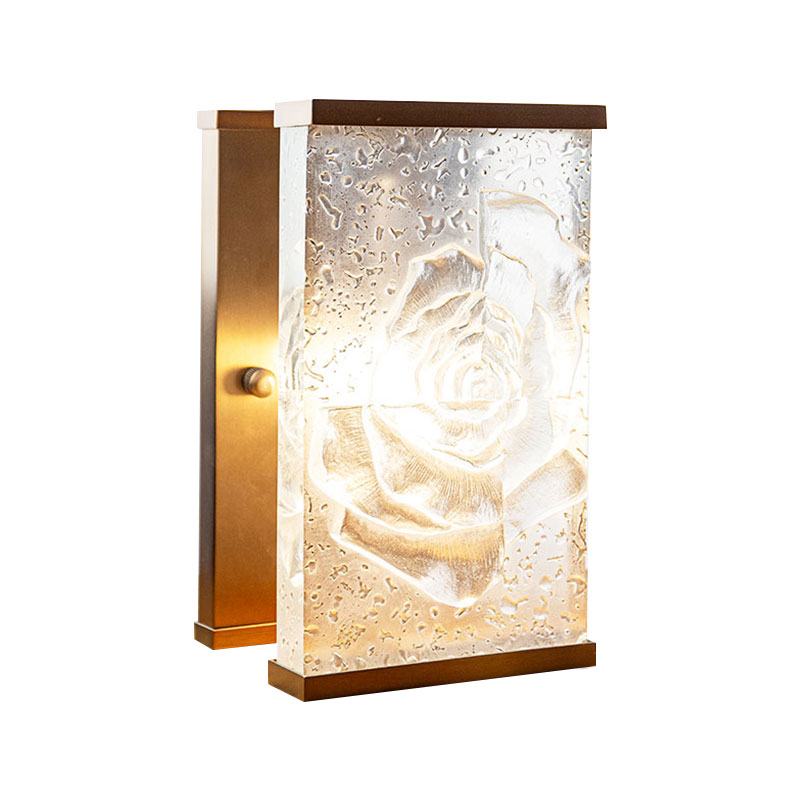 직사각형 유약 유리 장식 램프 장식품