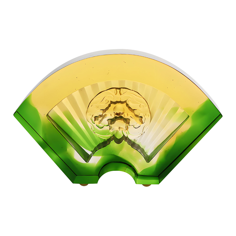 중국 부채 모양의 유약 유리 장식품