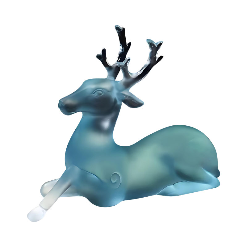 파란색 유리 사슴 모양의 브러시 홀더