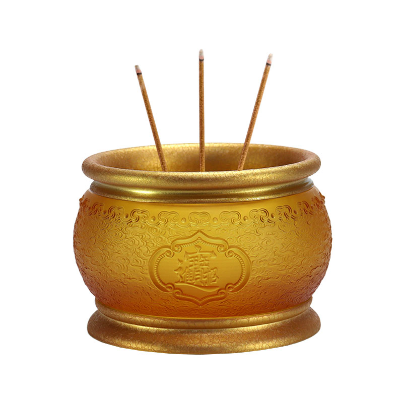 부와 보물을 가져다주는 사찰의 유리 공양물