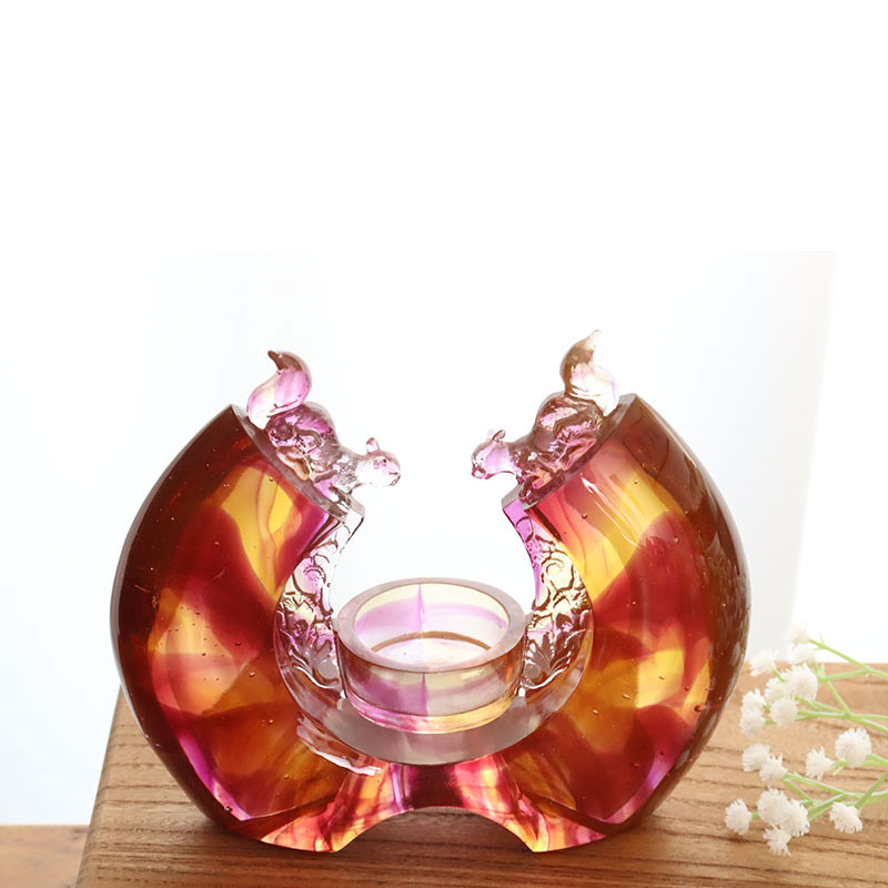 보라색 유약 촛대