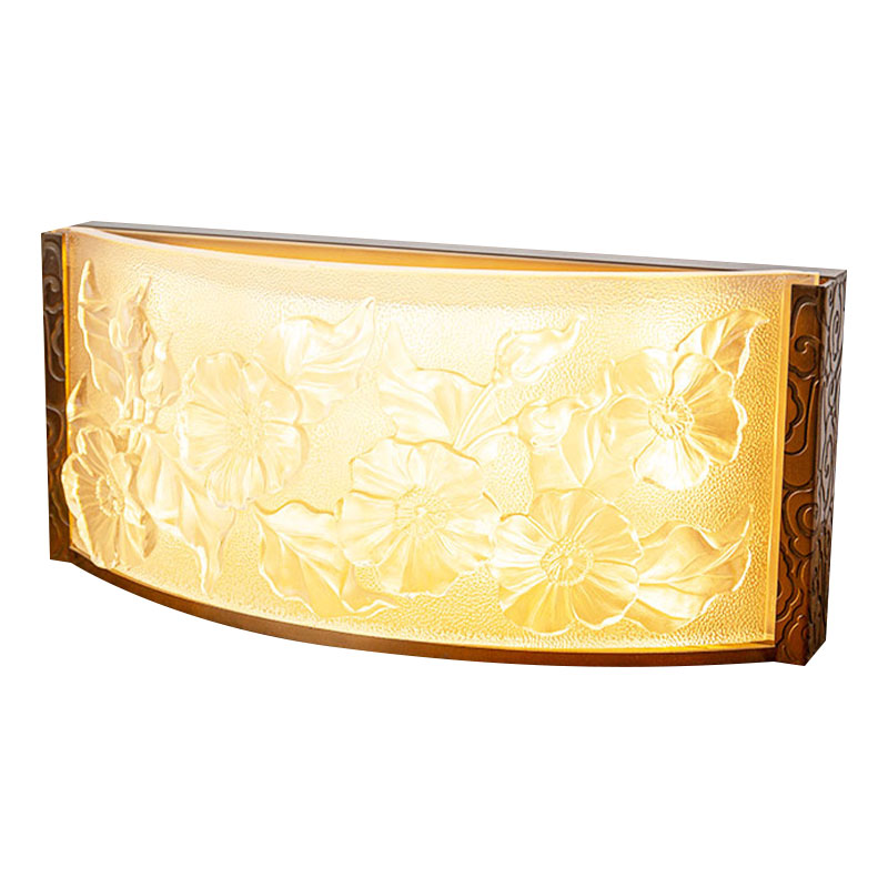 히비스커스 꽃무늬 유리 장식 램프 장식품