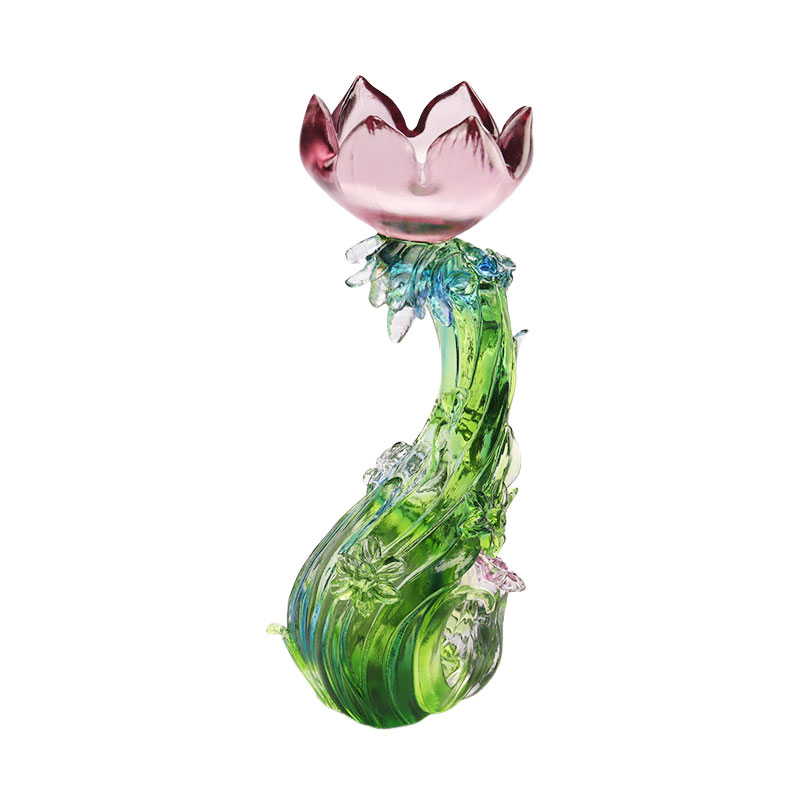 크리스탈 유리 연꽃 모양 촛대