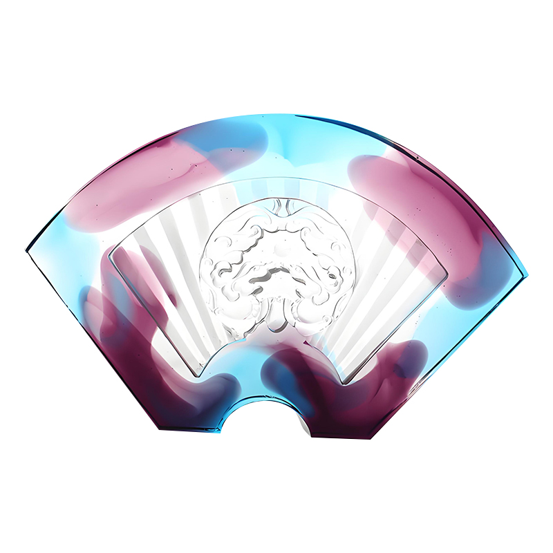 중국 부채 모양의 유약 유리 장식품