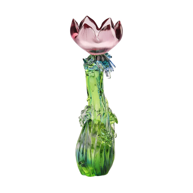 크리스탈 유리 연꽃 모양 촛대