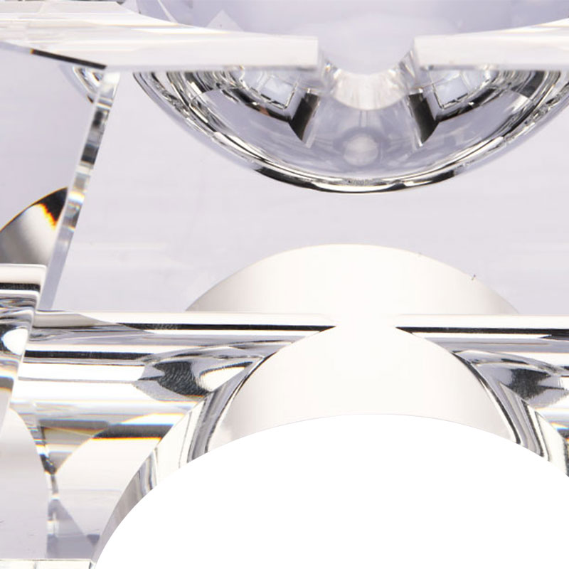 심플한 기하학적 디자인의 투명 유리 크리스탈 재떨이