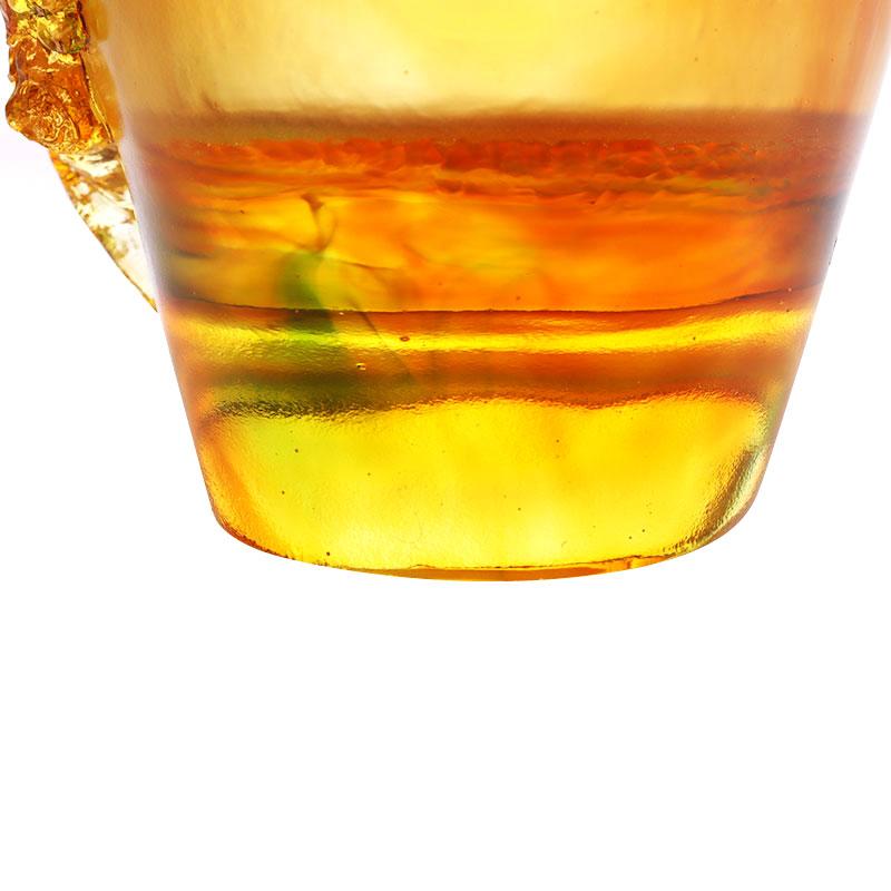 홈 장식 매화 조각 디자인 호박 유리 꽃병