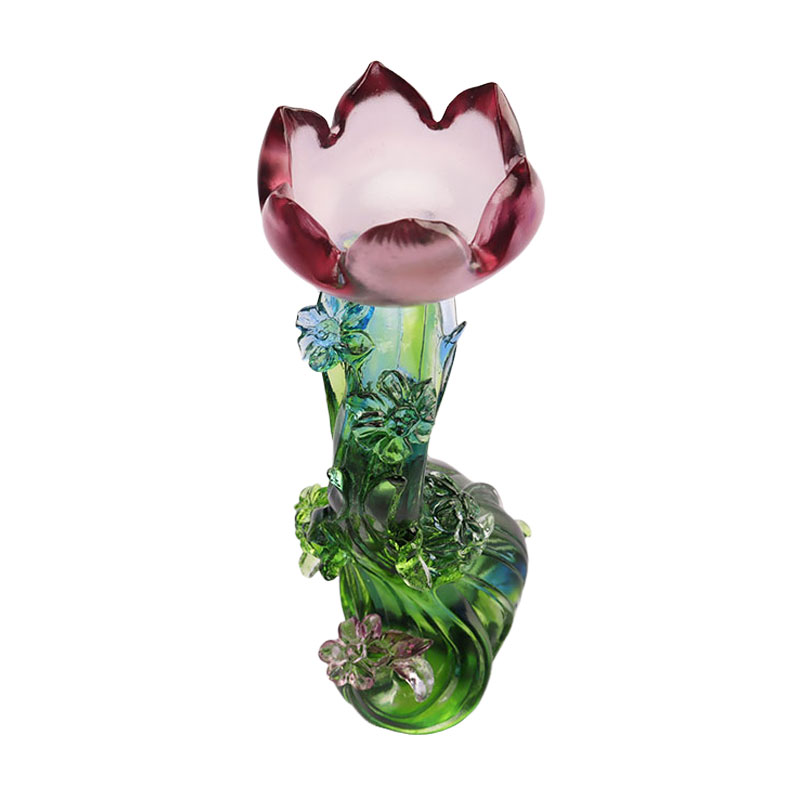 크리스탈 유리 연꽃 모양 촛대