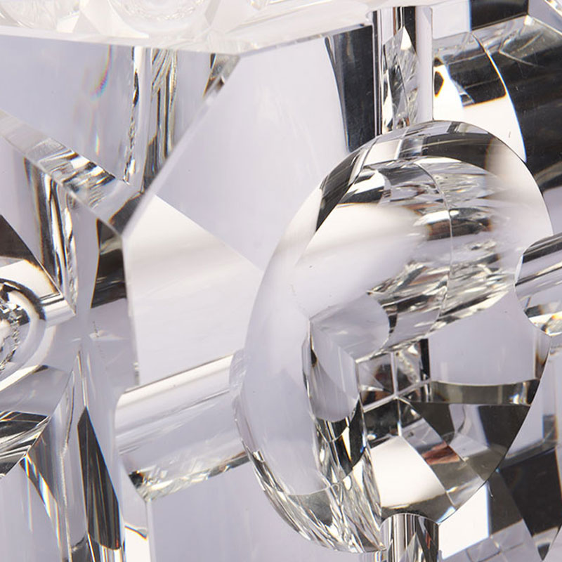 심플한 기하학적 디자인의 투명 유리 크리스탈 재떨이