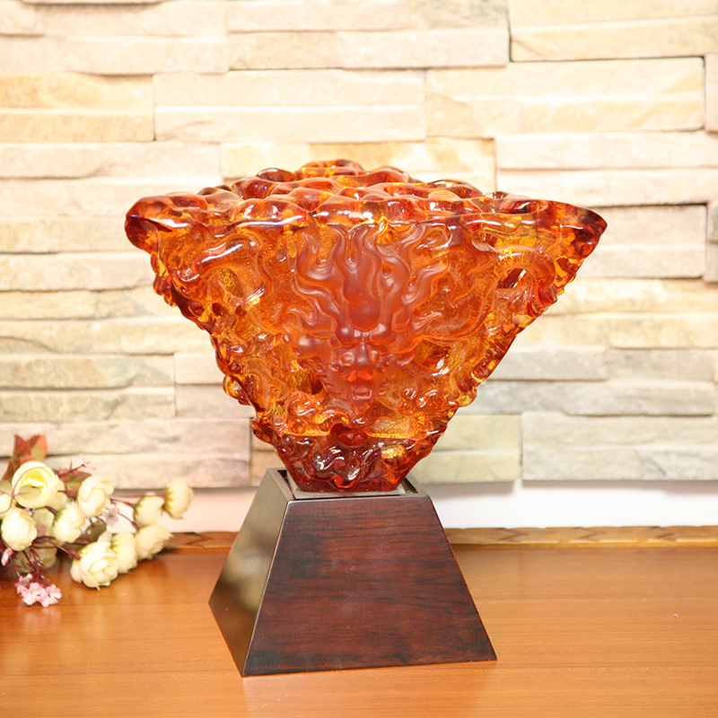 주황색 유리 장식 램프 데스크탑 장식품
