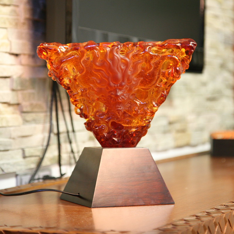 주황색 유리 장식 램프 데스크탑 장식품