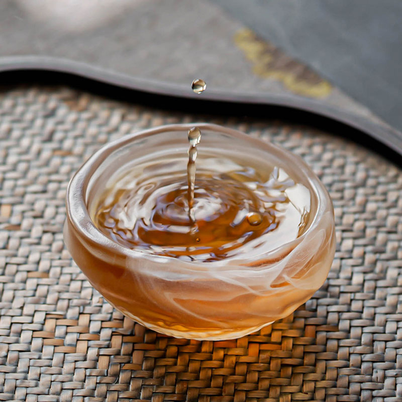 찻주전자, 찻잔이 포함된 투명 유리 차 세트