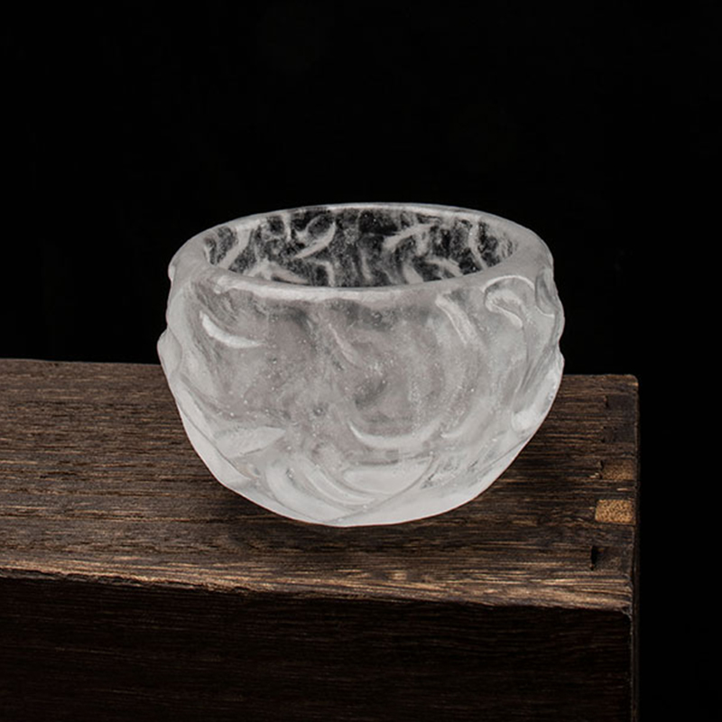 홈 오피스 회의 사용을 위한 버블 패턴 투명 유리 티컵 세트