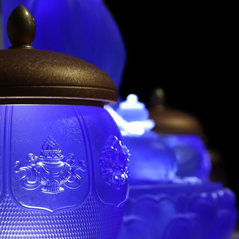 팔보 연꽃 시리즈 불단 수정 유리 공양 세트